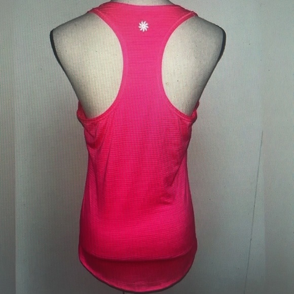 ATHLETA Shadow Stripe Chi Racerback Tank Top Hot Pink color. - Picture 4 of 7
